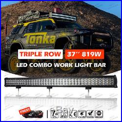 Update 3-Row 37INCH 819W Spot Flood Combo Work Light Bar Offroad Driving Lamps