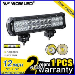 WOW 12 Inch 72W CREE LED Work Light Bar Combo Offroad Driving Lamp UTE 4WD 12V