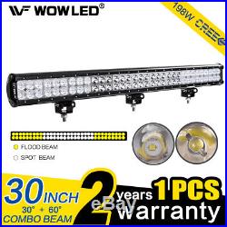 WOW 198W CREE LED Spot Combo Offroad Driving Work Light Bar Truck 4WD ATV Car