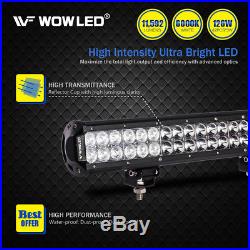 WOW 20 Inch 126W CREE LED Spot Flood Work Roof Light Bar Offroad + Wiring Kit