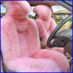 Winter Automobile Decoration Pink Car 2 Front Seat Cover Australian Sheepskin