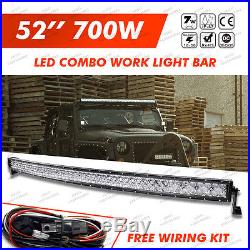 Xmas5D Light Bar 700W LED Work Light Bar Combo 52inch Car Curved Driving Truck